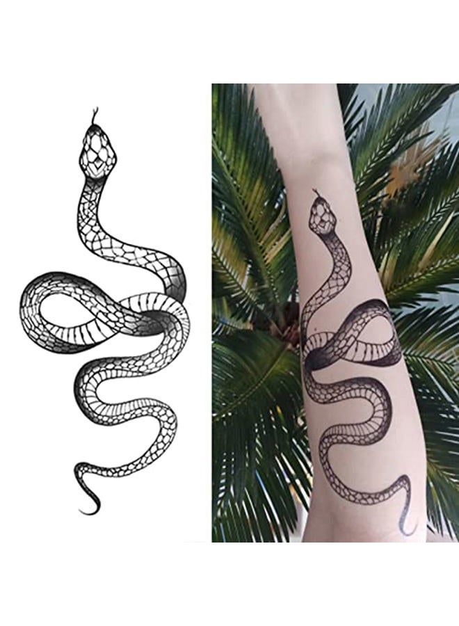 Yeahgoshopping Fashion Realistic Big Size Black Snake Temporary Tattoo Stickers for Women Men Waterproof Fake Tattoo Waist Body Forearm Arm - Image 3