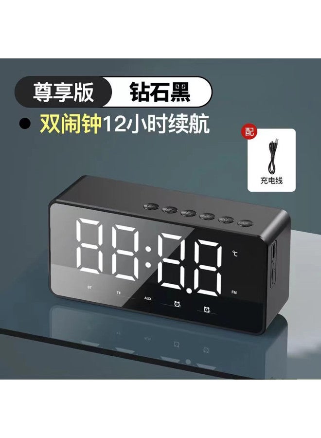 aigo Bluetooth Speaker Smart Clock Alarm Mirror Full Screen Three-level Night Light Bass Subwoofer Card Slot Speaker - Image 3