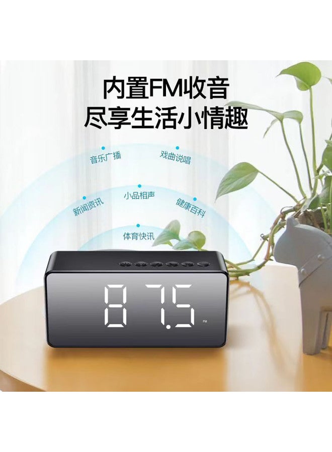aigo Bluetooth Speaker Smart Clock Alarm Mirror Full Screen Three-level Night Light Bass Subwoofer Card Slot Speaker - Image 5