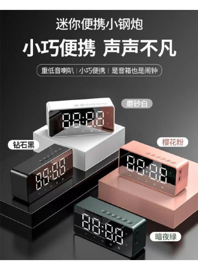aigo Bluetooth Speaker Smart Clock Alarm Mirror Full Screen Three-level Night Light Bass Subwoofer Card Slot Speaker - Image 1