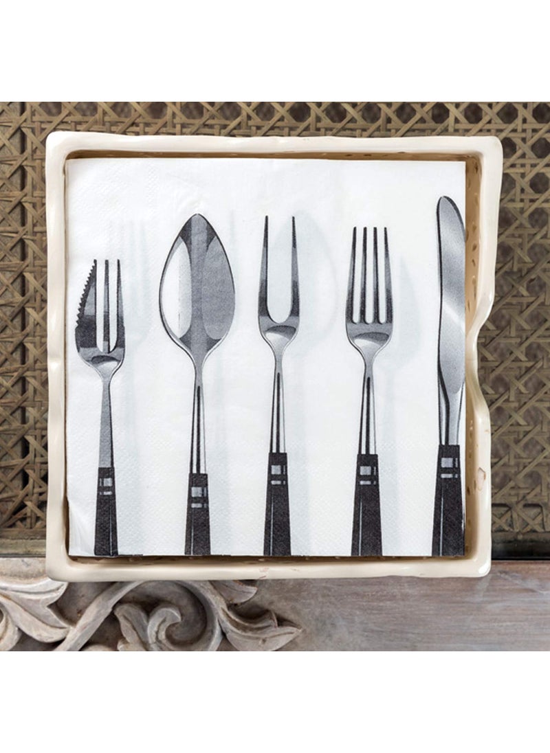 A Vintage Affair A Vintage Affair HOME DECOR Affair Tissue PaperDisposable Napkin Spoon and Fork Soft Tissue Paper Pack For Home Party any Occasion BirthdayAnniversary HomeHotel RestaurantCar Set of 20  - Image 3