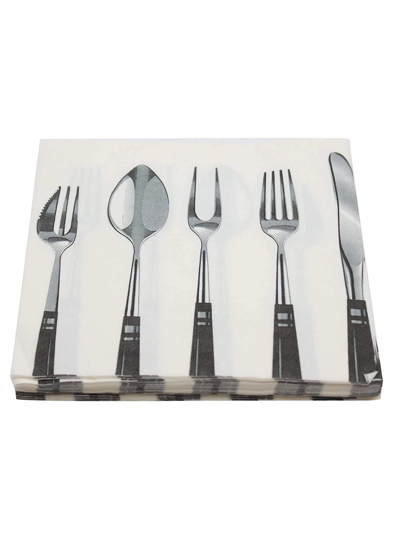 A Vintage Affair A Vintage Affair HOME DECOR Affair Tissue PaperDisposable Napkin Spoon and Fork Soft Tissue Paper Pack For Home Party any Occasion BirthdayAnniversary HomeHotel RestaurantCar Set of 20  - Image 1