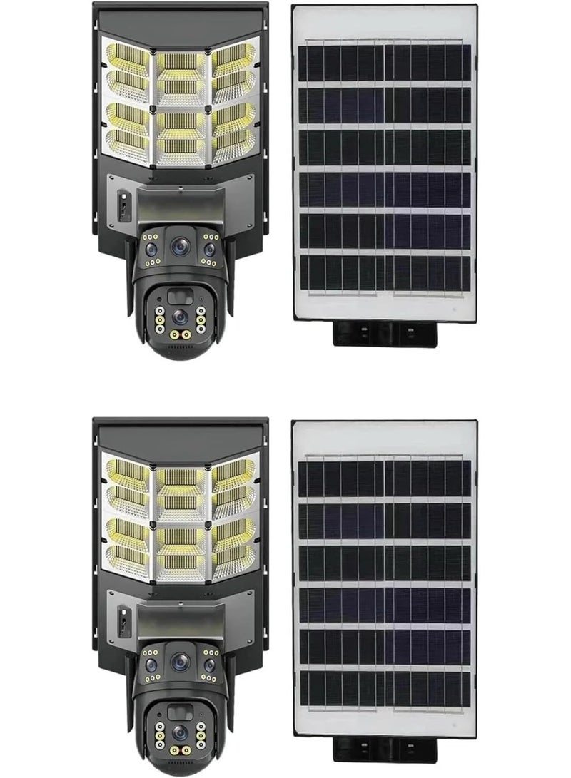Gravity 8MP Solar CCTV Camera for Home Security with 64GB Memory Card – Dual Lens 4G Smart Surveillance Cameras (2 Pack) Featuring Built-In Streetlight, HD 3MP Lens, Advanced Motion Tracking, Night Vision, Two-Way Audio, Remote App Access, and IP66 Waterproof for Reliable Outdoor Protection - Image 1