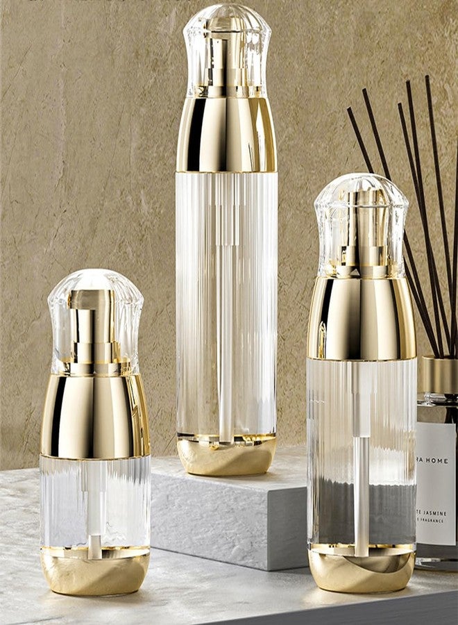 اس واي بي ال عبوتان من SYBL، سعة 60 مل (2 أونصة)، فارغتان من البلاستيك الشفاف، مزودتان بمضخة ذهبية، لتوزيع كريم الأساس، ومستحضرات التجميل، مناسبة للسفر، لحفظ المستحلبات والزيوت العطرية. - Image 5