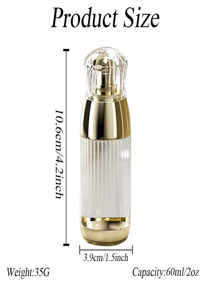 اس واي بي ال عبوتان من SYBL، سعة 60 مل (2 أونصة)، فارغتان من البلاستيك الشفاف، مزودتان بمضخة ذهبية، لتوزيع كريم الأساس، ومستحضرات التجميل، مناسبة للسفر، لحفظ المستحلبات والزيوت العطرية. - Image 2