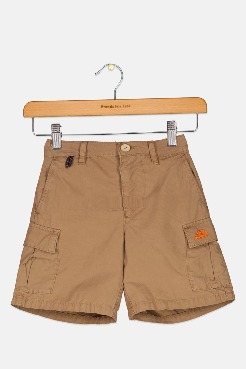 Sundek Toddlers Boy Embroidered Logo Cargo Shorts, Khaki - Image 1