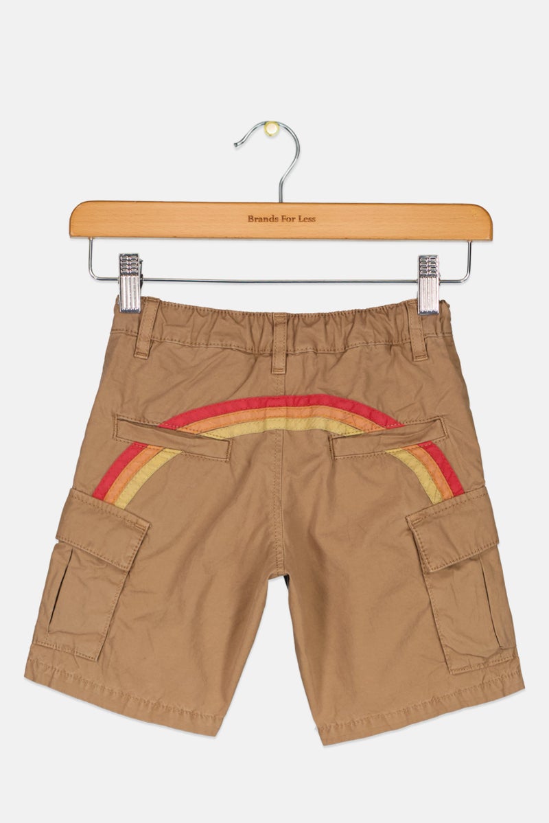 Sundek Toddlers Boy Embroidered Logo Cargo Shorts, Khaki - Image 2