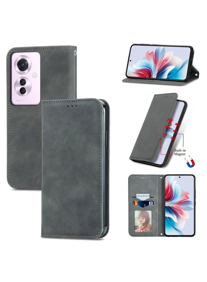 إيروريكس جراب هاتف OPPO Reno11 F 5G بتصميم كلاسيكي مع ملمس جلدي مغناطيسي قابل للطي - Image 1