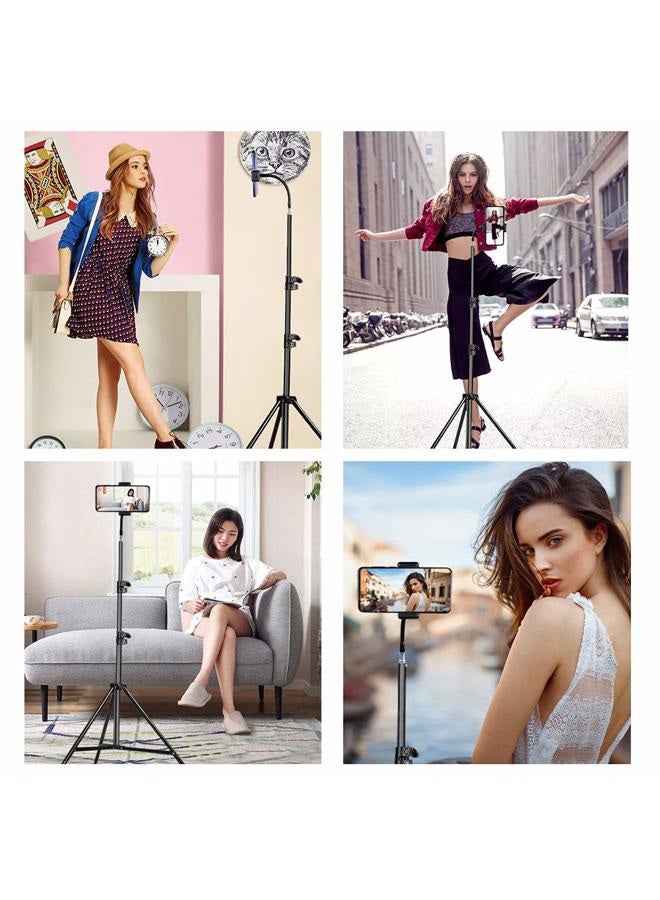 Pixel Cell Phone Tripod 27inch to 80inch Adjustable Phone Video Stand for iPhone & Camera Video Recording Vlogging/Streaming/Photography Rotatable Live Video Stand Compatible Mobile Phones - Image 4