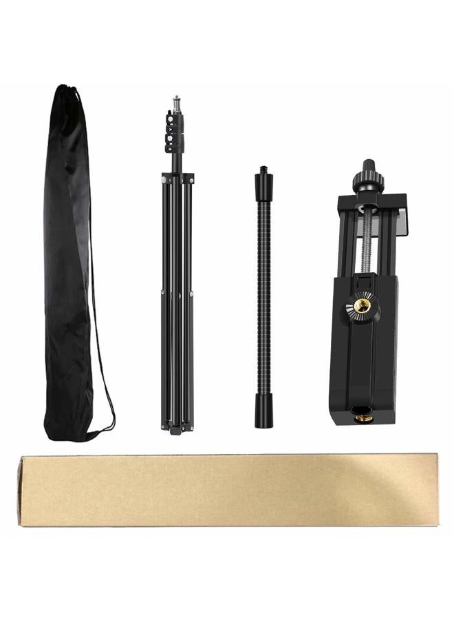 Pixel Cell Phone Tripod 27inch to 80inch Adjustable Phone Video Stand for iPhone & Camera Video Recording Vlogging/Streaming/Photography Rotatable Live Video Stand Compatible Mobile Phones - Image 5