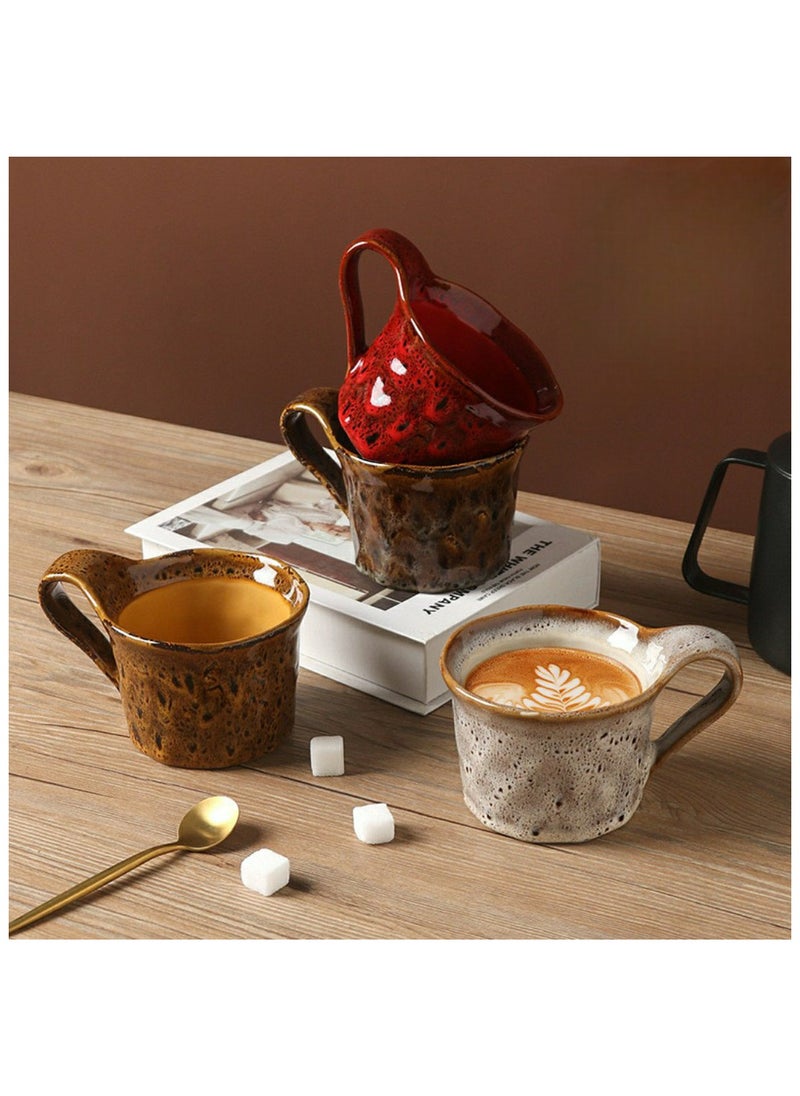 Qahwa Ceramic mug with saucer in gold/bronze with embossed pattern, perfect for everyday use.  - Image 4