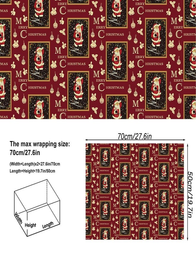 Vnaaem Vintage Christmas Wrapping Paper Red Black Gift Wrap Christmas Text Bufflao Plaid and Reindeer Design for Holiday Party Celebration - 20 X 28Inches Per Sheet(8 Pack) - Image 4