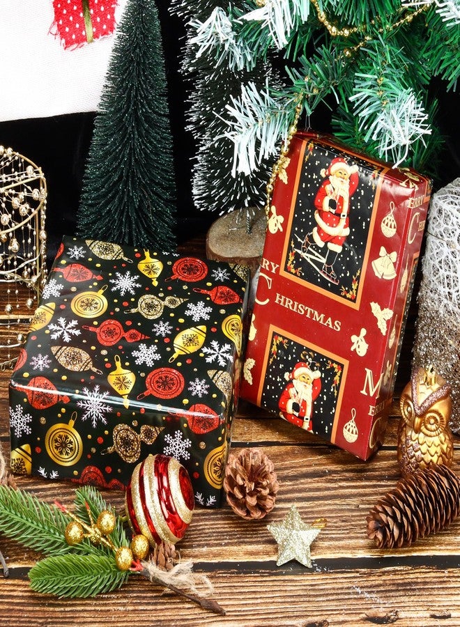 Vnaaem Vintage Christmas Wrapping Paper Red Black Gift Wrap Christmas Text Bufflao Plaid and Reindeer Design for Holiday Party Celebration - 20 X 28Inches Per Sheet(8 Pack) - Image 5
