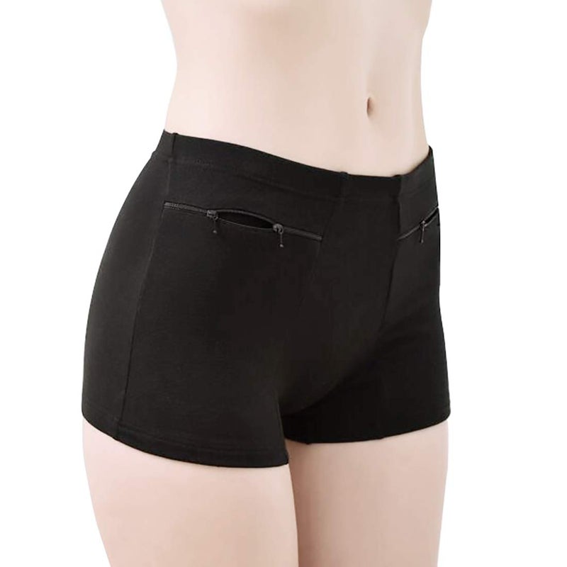 HR Pocket Pantie for Women, Travel Underwear with Secret Pocket Panties Women's, Medium Size 2 Packs (Black) - Image 3
