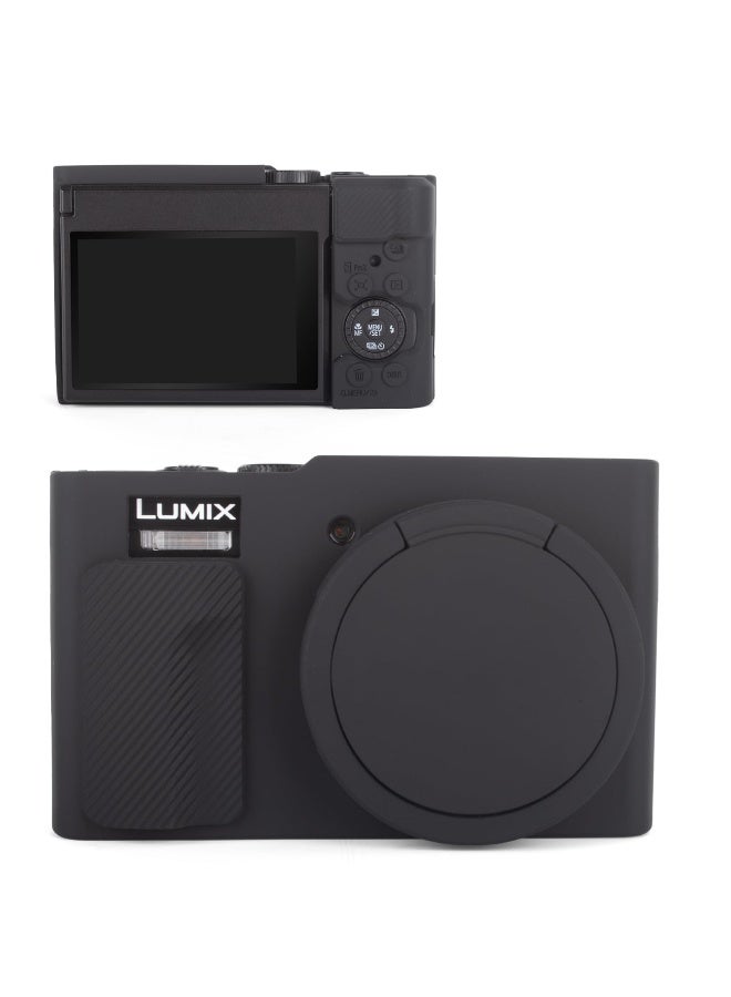 Silicone Case Compatible with Panasonic DC-ZS99 Tz99 Digital Camera Soft Rubber For DC-ZS99 Protective Cover with Removable Lens Cover Anti-Slip Anti-Scratch (Black) - Image 1