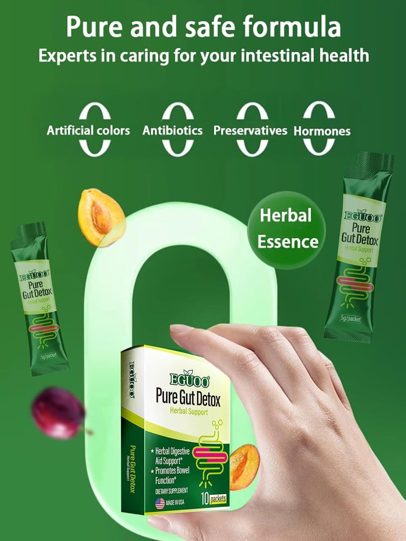 EGUOO Pure Gut Detox  Colon Cleanse Cleanser Detox Cleanse Gut Cleanse for Women Men with Senna Cascara Sagrada Digestive Enzymes Probiotic Blend and Prebiotic  Bloating and Constipation Relief - Image 5