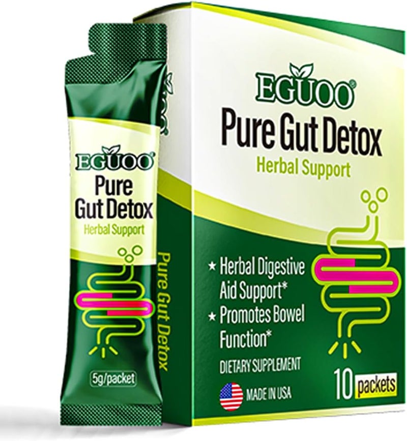 EGUOO Pure Gut Detox  Colon Cleanse Cleanser Detox Cleanse Gut Cleanse for Women Men with Senna Cascara Sagrada Digestive Enzymes Probiotic Blend and Prebiotic  Bloating and Constipation Relief - Image 1