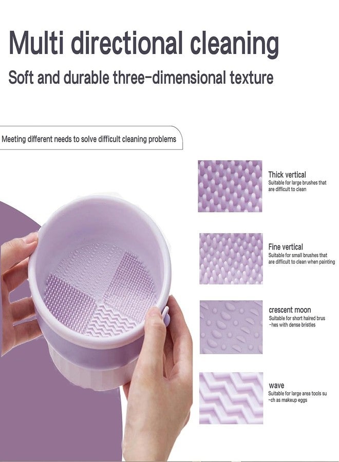 XIBO 3 In 1 Makeup Brush Cleaner Bowl with Brush Drying Holder, Makeup Brush Scrubber, Makeup Sponge,Powder Puff Washing Cleaning Tray. - Image 4