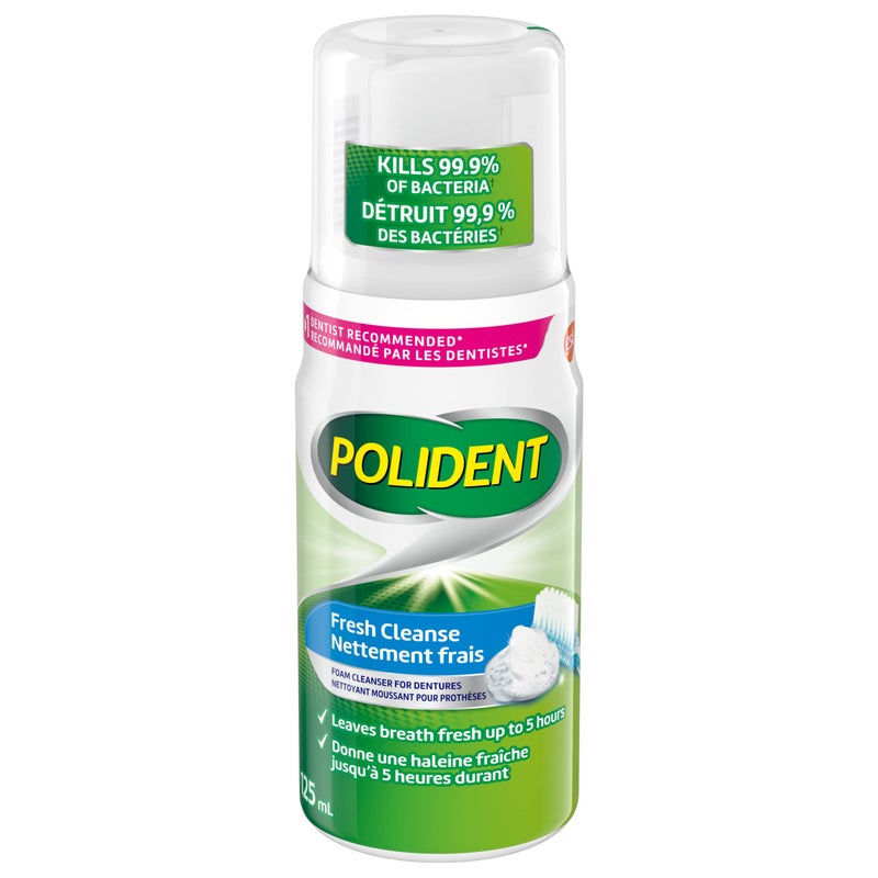 POLIDENT FRESH CLEANSE FOAMING DENTURE CLEANSER 125ML - Image 1