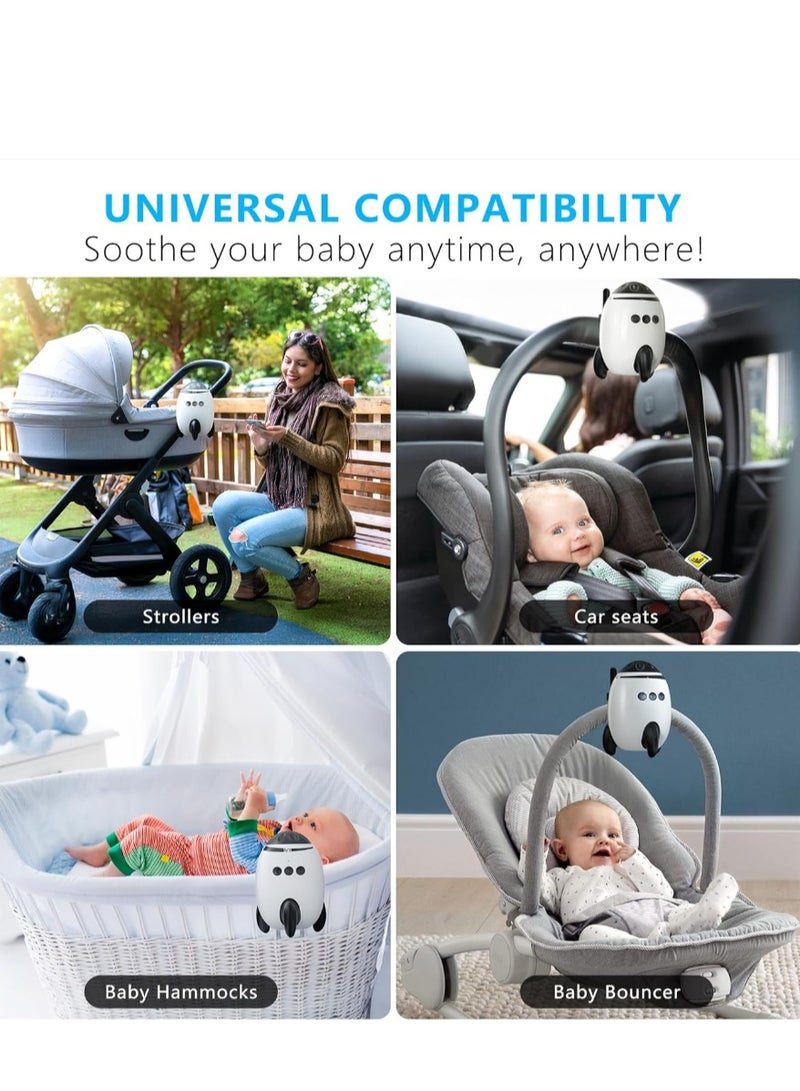 Fuwddy Baby Rocker, Baby Vibrating Soother Gently Rocks Any Stroller or Pram, White Noise Sound Machine Baby with 11 Sounds, Adjustable Speed, Baby Sleep Aid Newborn Essentials Must Haves Gifts - Image 2