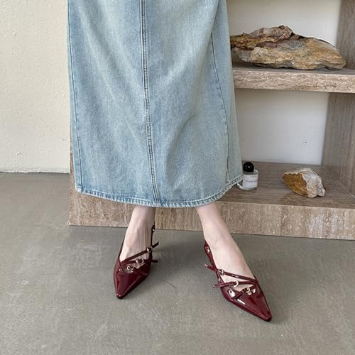 MICIFA Slingback Kitten Heels for Women, Buckle Strap Stiletto Heels Pointed Toe Pump Shoes Dress Work Heeled Sandals - Image 3