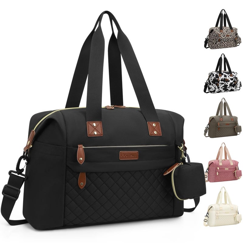 Pritent Diaper Bag Tote, Diaper Baby Bags with Pacifier Case, Shoulder Straps, Stroller Clips, Waterproof Large Mommy Maternity Travel Baby Tote for Mom and Dad, black - Image 1