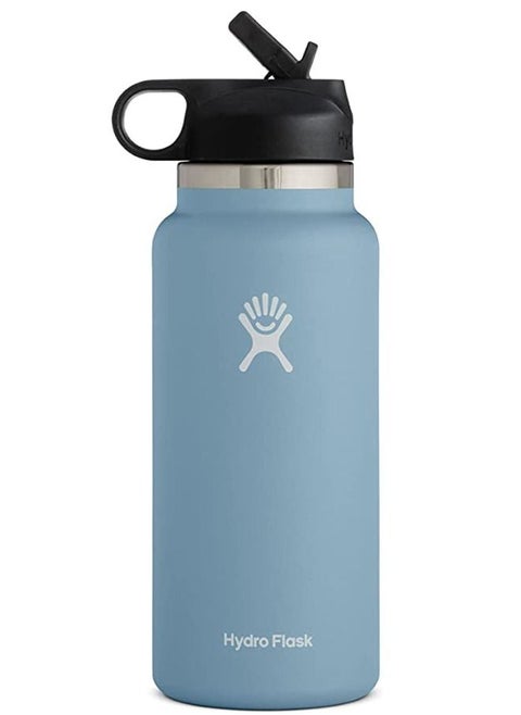 32 oz Wide Mouth with Straw Lid Stainless Steel Reusable Water Bottle Clementine - Vacuum Insulated, Dishwasher Safe, BPA-Free, Non-Toxic