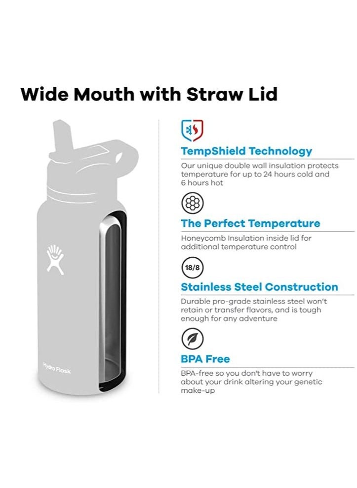 Hydro Flask - 32 oz Wide Mouth with Straw Lid Stainless Steel Reusable Water Bottle Clementine - Vacuum Insulated, Dishwasher Safe, BPA-Free, Non-Toxic - Image 1