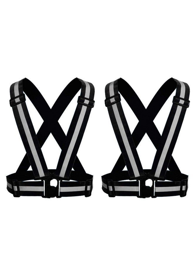 ONESWI Reflective Vest Running Gear Ultralight Runner Safety Vest High Visibility Adjustable Reflective Safety Vest For Night Cyclinghiking Joggingdog Walking (2Pcs Black) … - Image 1