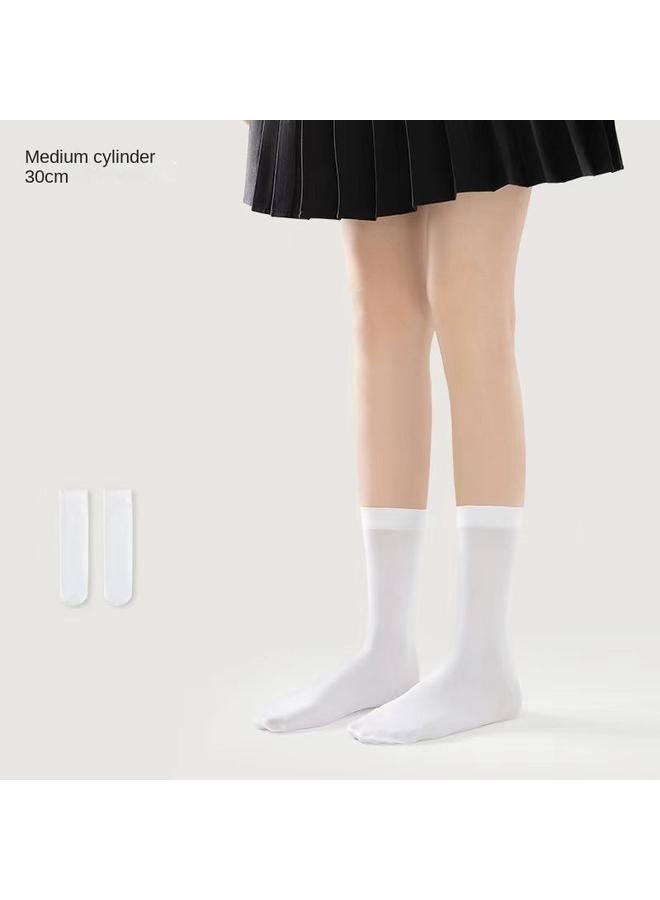 Bluejw Pressure Sun Protection Over-the-Knee Socks Women's Summer Thin White Mid-calf Socks Japanese-style JK Socks Black Long Stockings  - Image 1