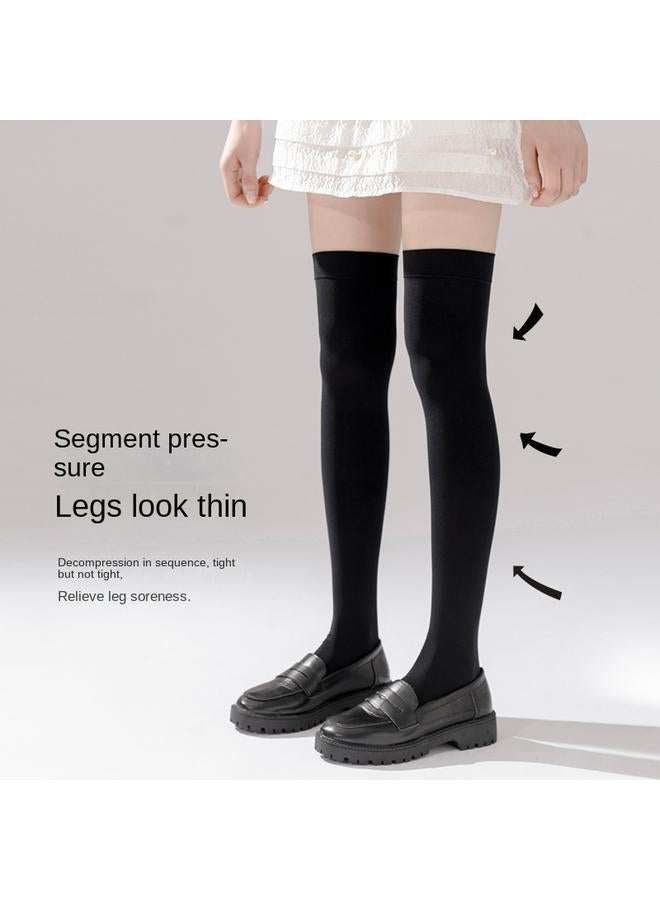 Bluejw Pressure Sun Protection Over-the-Knee Socks Women's Summer Thin White Mid-calf Socks Japanese-style JK Socks Black Long Stockings  - Image 4