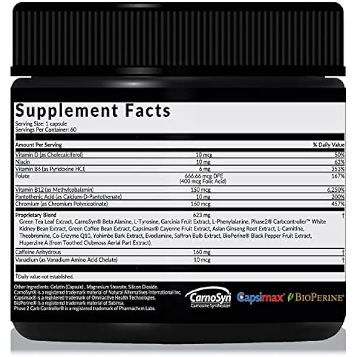 Saba Kombucha Saba ACE G2 - Thermogenic Fat Burner. Weight Loss Supplement, Appetite Suppressant, & Energy Booster - Green Tea Extract,Capsimax, Garcania, Carnosyn & More - 60 Capsules - Image 3