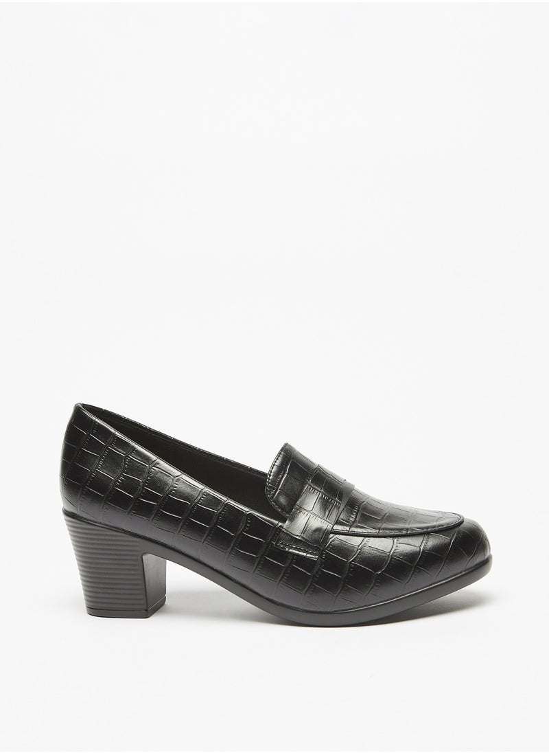 Flora Bella By Shoexpress - Womens Textured Slip-On Shoes with Block Heels - Image 1