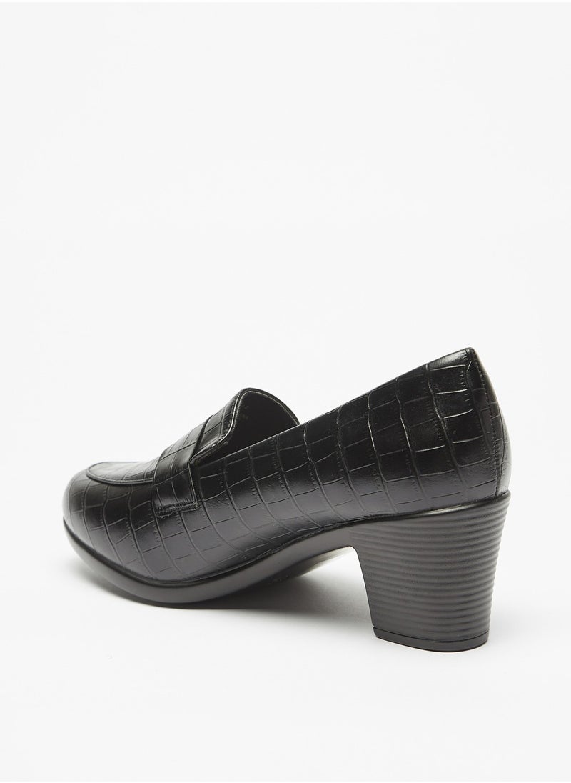 Flora Bella By Shoexpress - Womens Textured Slip-On Shoes with Block Heels - Image 1