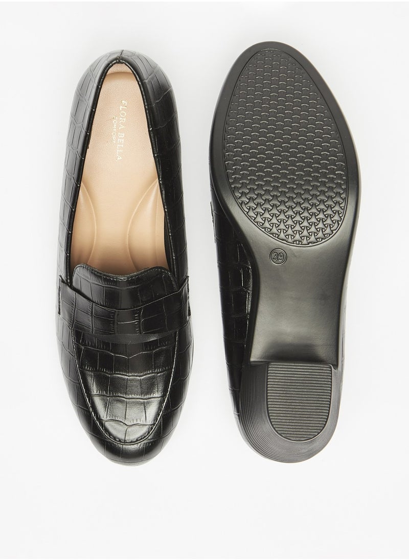 Flora Bella By Shoexpress - Womens Textured Slip-On Shoes with Block Heels - Image 1