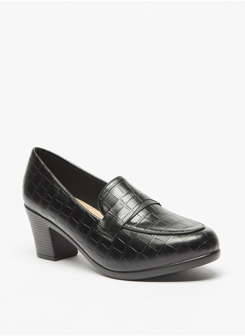 Flora Bella By Shoexpress - Womens Textured Slip-On Shoes with Block Heels - Image 1