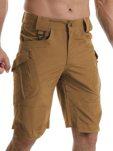 AUTIWITUA Mens Hiking Shorts Waterproof Tactical Cargo Short Pants Quick Dry Work Shorts with Multi PocketsNo Belt - Image 3