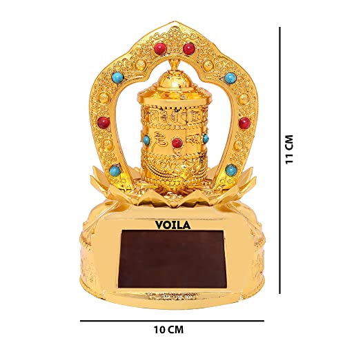 VOILA Revolving Rotating Tibetan Buddhist Lotus Design Solar Plain for Car Dashboard - Image 2