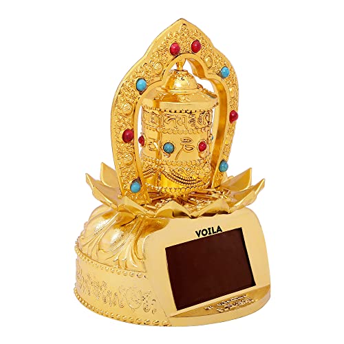 VOILA Revolving Rotating Tibetan Buddhist Lotus Design Solar Plain for Car Dashboard - Image 3