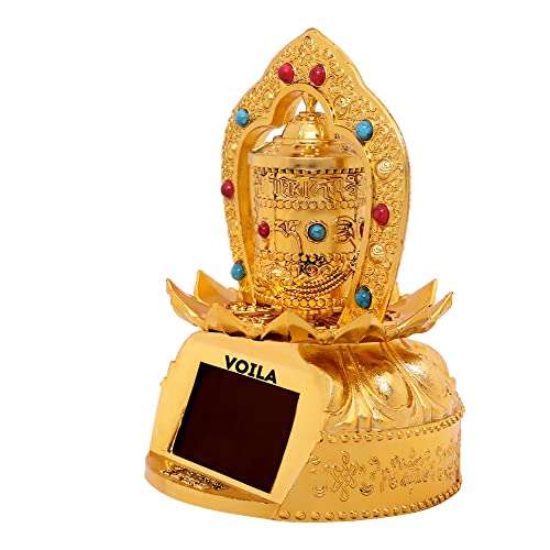 VOILA Revolving Rotating Tibetan Buddhist Lotus Design Solar Plain for Car Dashboard - Image 4