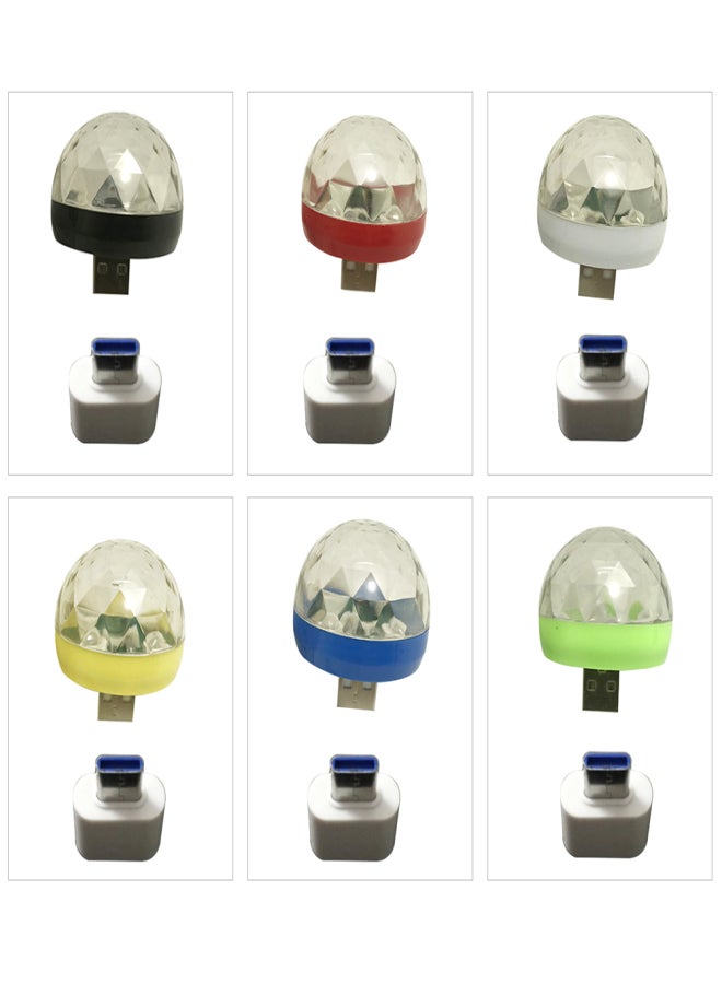 Mini Disco Light Rotating USB & Type-C Port Magic Ball Light RBG LED Lamp Portable Home Party Stage Light Random Color - Image 1