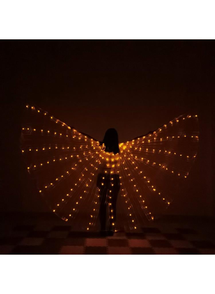 Bluejw Belly Dance Adjustable Led Isis Wings Cloak Dancing Props Accessories LED Wing Belly Dance Glow Light Up Costume Party Club Wear Wings With Sticks - Image 1