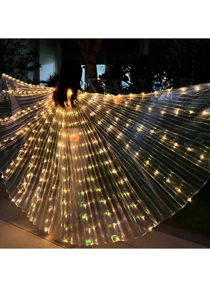Bluejw Belly Dance Adjustable Led Isis Wings Cloak Dancing Props Accessories LED Wing Belly Dance Glow Light Up Costume Party Club Wear Wings With Sticks - Image 3
