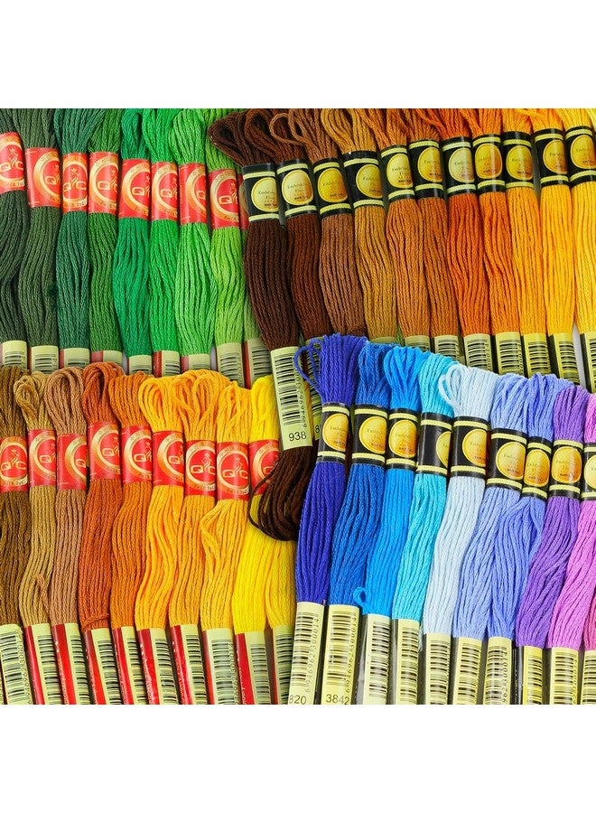 ثريد ناني خيط تطريز عبر غرزة للخياطة والتطريز اليدوي مناسب لصنع خيط السوار مجموعة من 447 خصلة من الخيوط القطنية بألوان قوس قزح - Image 1