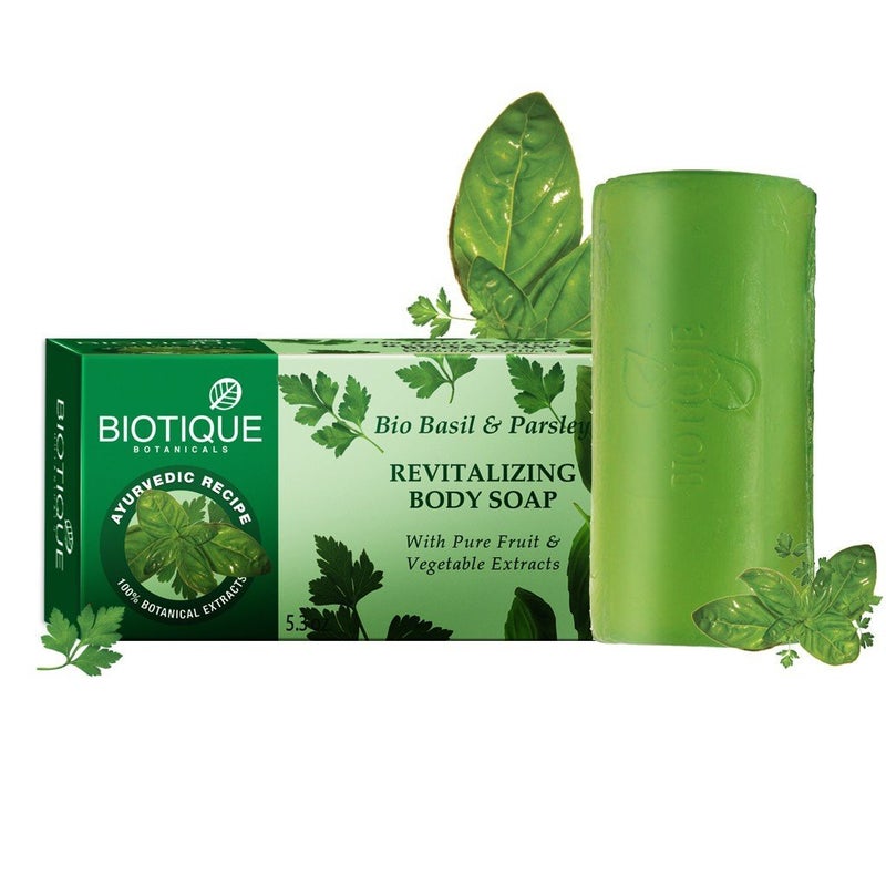 Biotique Bio Basil And Parsley Revitalizing Body Soap 150g (Pack Of 2) - Image 2