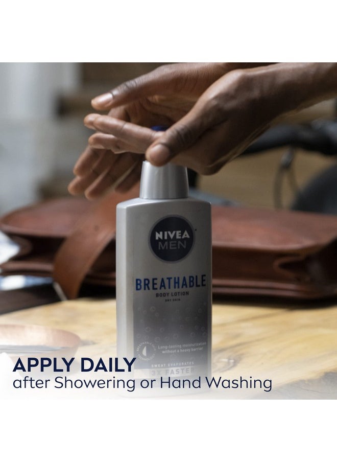 NIVEA MEN - NIVEA MEN Breathable Body Lotion, 48-Hour Hydrating Lotion for Men with Breathable Skin Technology, Shea Butter, Vitamin C and Vitamin E, 13.5 Fl Oz Bottle - Image 1