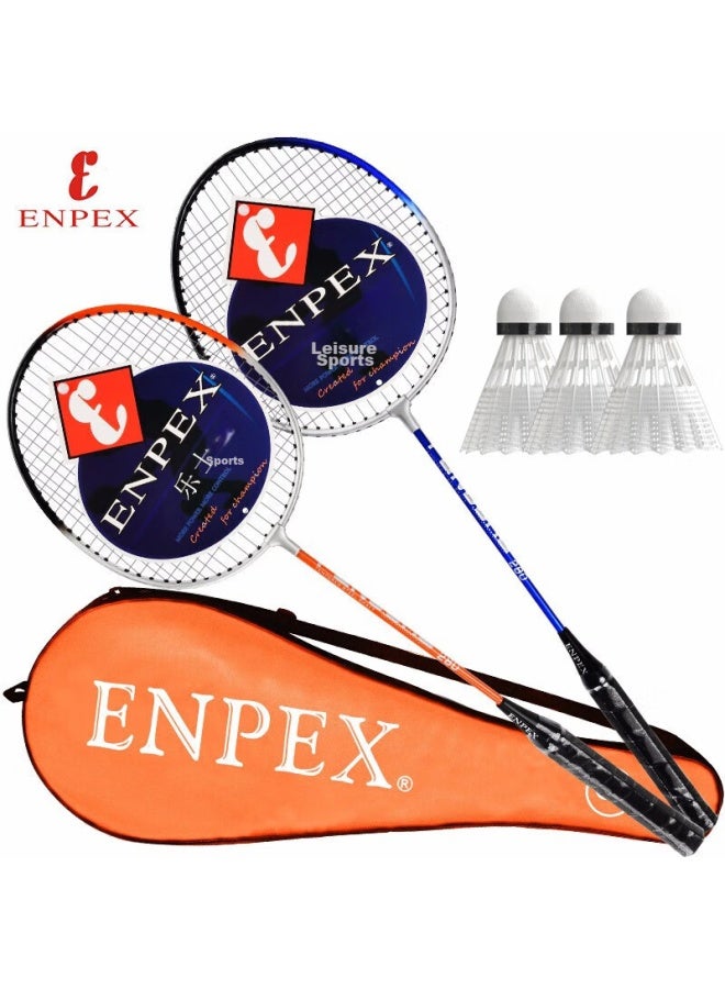 Enpex Badminton Racket Set For Couples, S280 Model, Random Color, Includes 3 Shuttles - Image 1