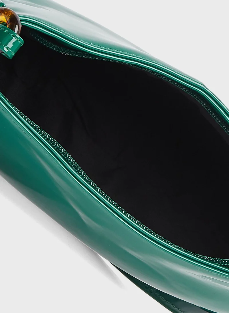 Styli Shiny Zip Closure Satchel
