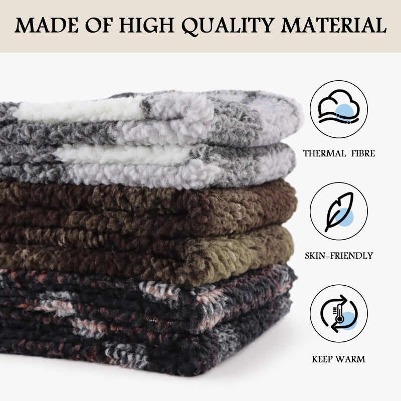 PESAAT Women Winter Scarf Fleece Lady Neck Warmer Classic Scarves for Women Cold Weather (Gray Plaid) - Image 4