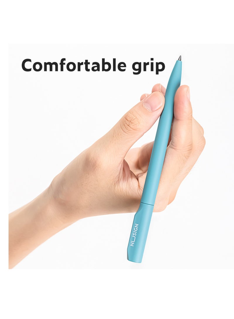 NUSIGN 10-Piece Gel Ink Pen 0.5mm Tip Blue Ink Pink Body - Image 4